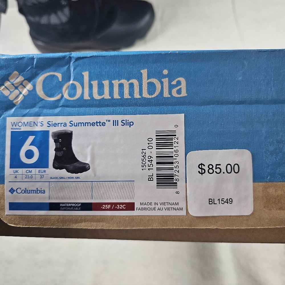 NEW Columbia Women's Winter Boots - Black/Gray - Size 6 - Picture 8 of 8
